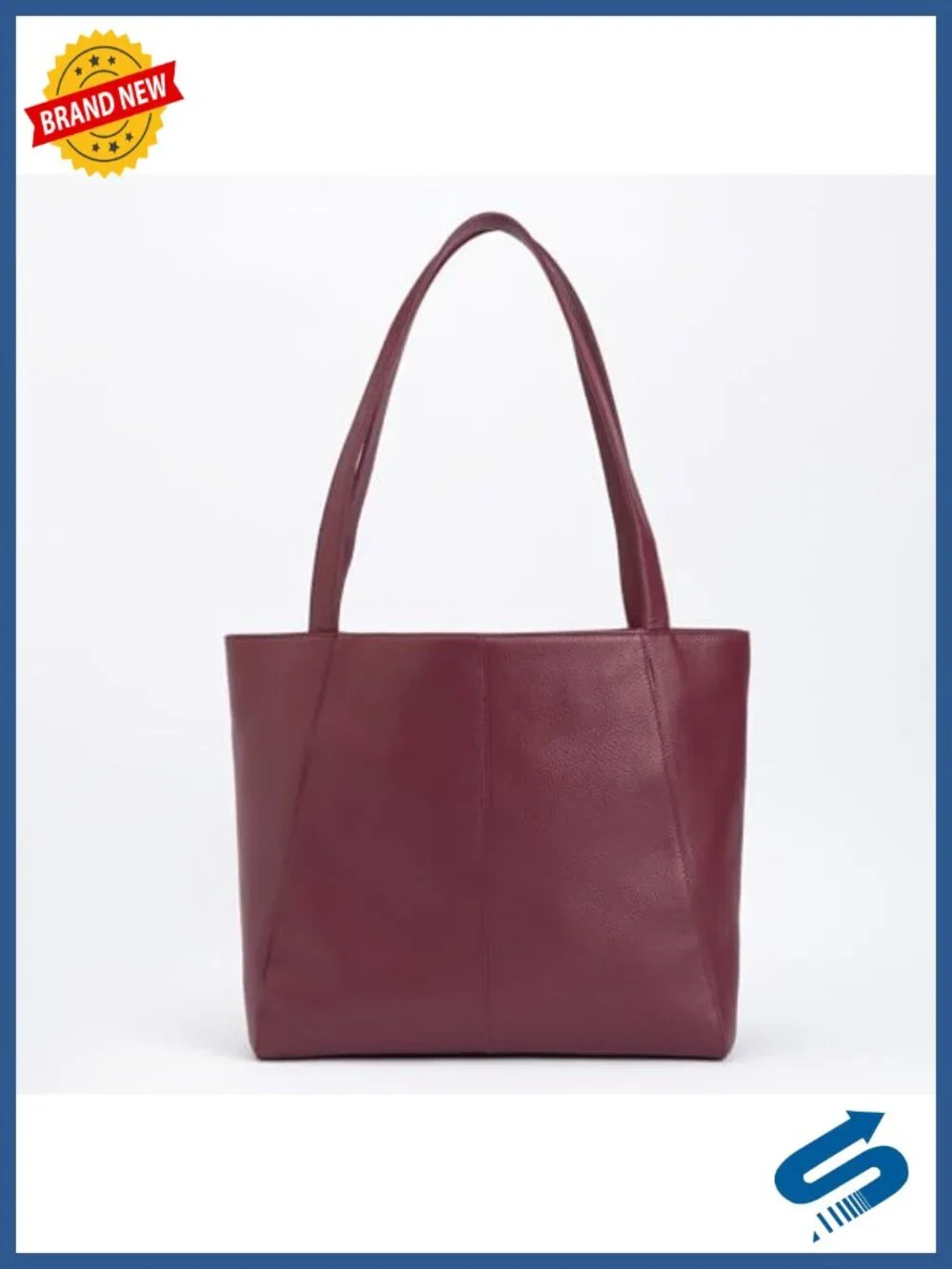 Genuine Leather Tote Bag Women Laptop Compartment Shoulder Shopper Handbag